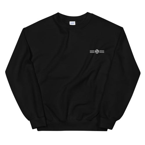 AG Embroidered Logo Sweatshirt — left-chest All God embroidery, black crewneck