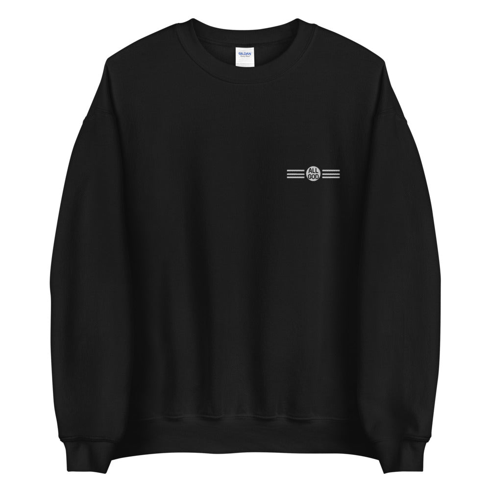 AG Embroidered Logo Sweatshirt — embroidery detail view 2