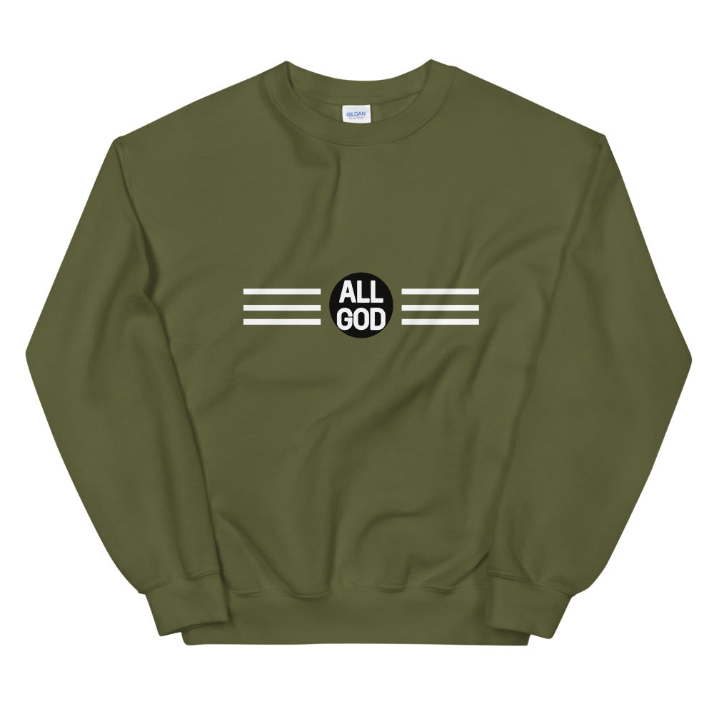 AG Crewneck Sweatshirt — All God logo crewneck, faith-based streetwear, front view