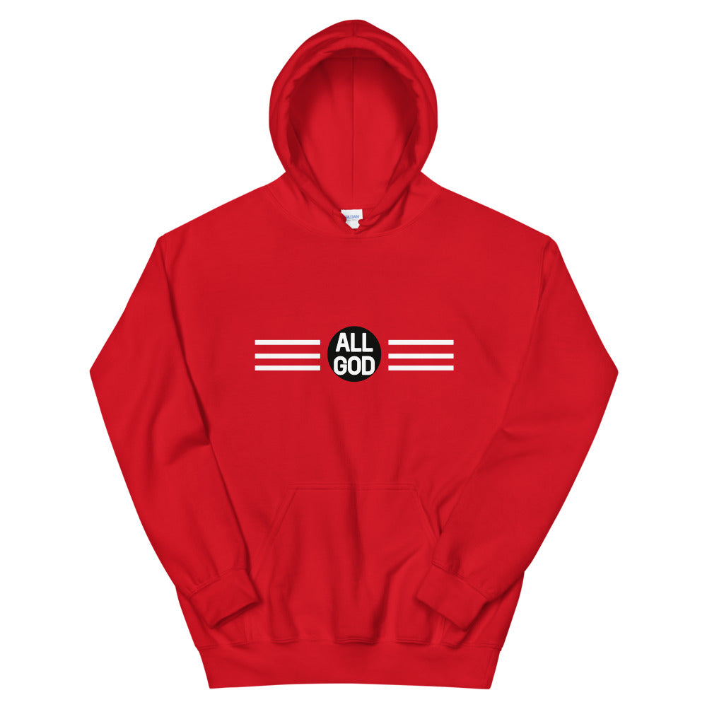 AG Hoodie — All God logo hoodie, faith-based streetwear, front view