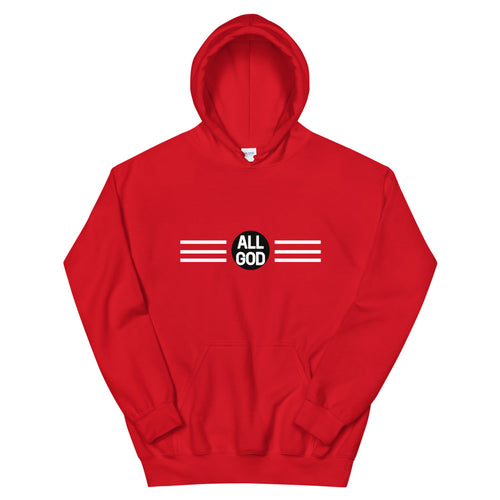 AG Hoodie — All God logo hoodie, faith-based streetwear, front view